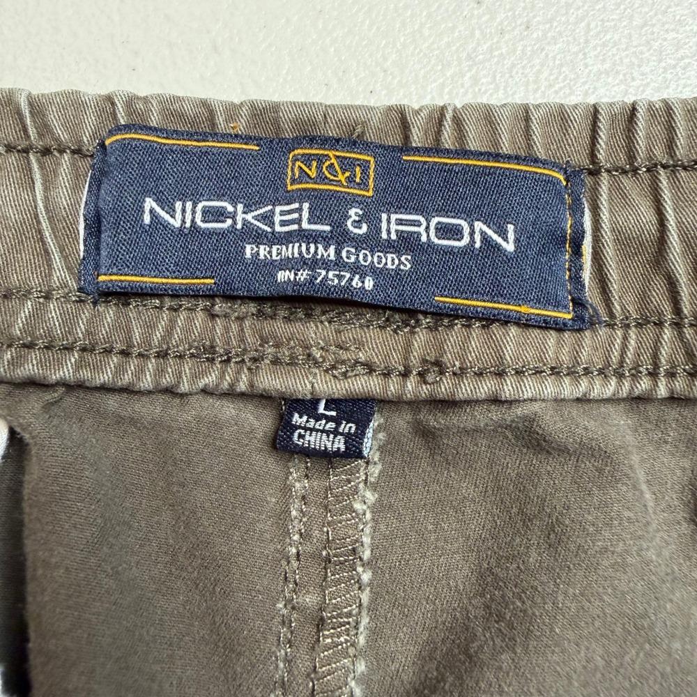 Nickel & Iron Mens Large‎ Jogger Pants Olive Green Khaki Elastic Waist RN75760 View 3